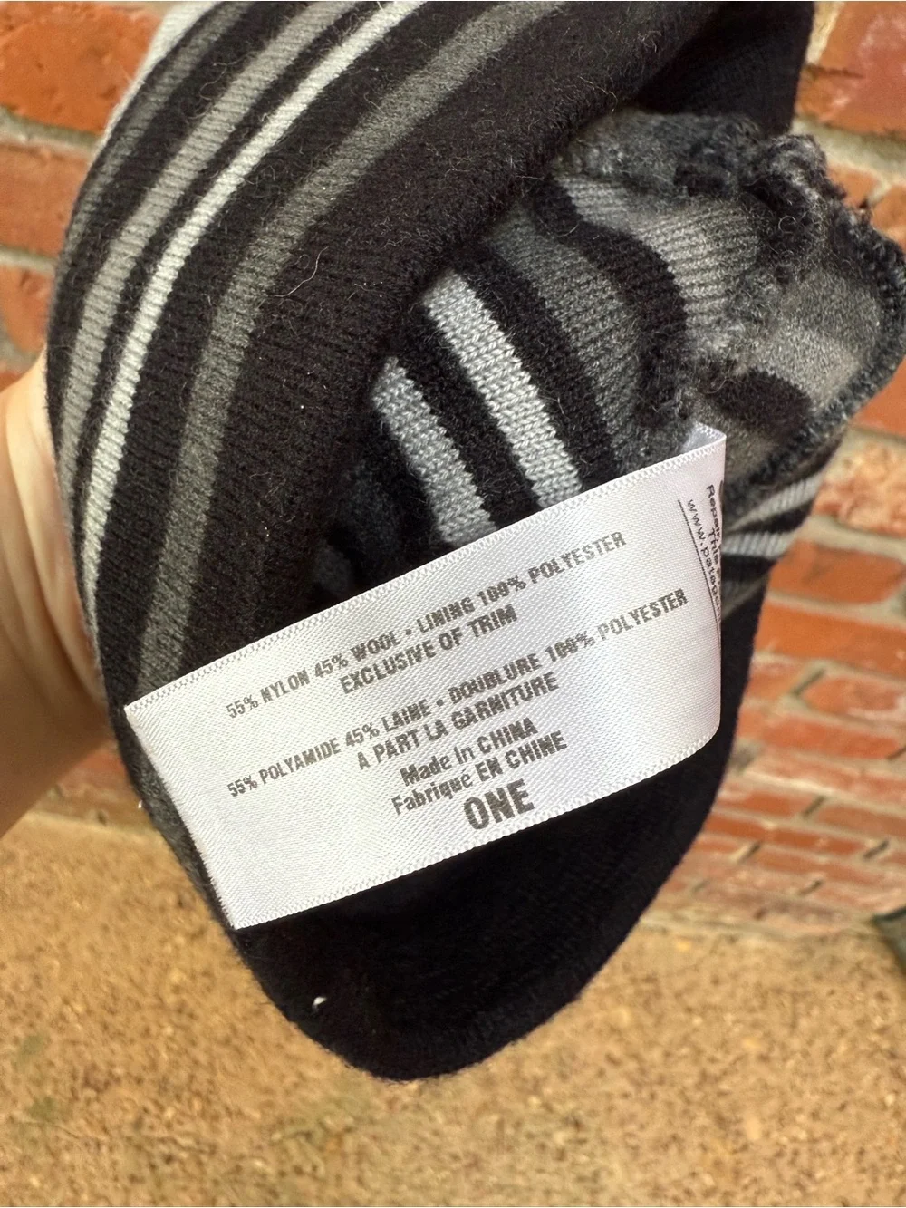 Patagonia Kids Black & Gray Striped Beanie